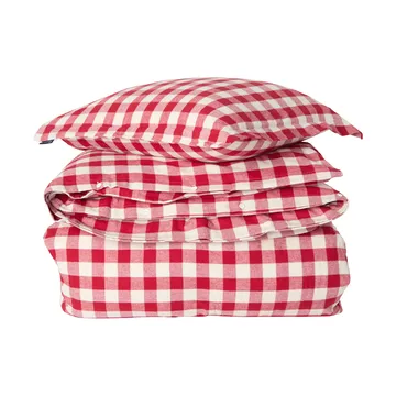 Checked cotton flannel 床上用品套装 - 红光米色，2件 50x60cm/220x220cm - Lexington