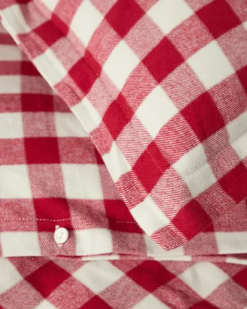 Checked cotton flannel 床上用品套装 - 红光米色，2件 50x60cm/220x220cm - Lexington