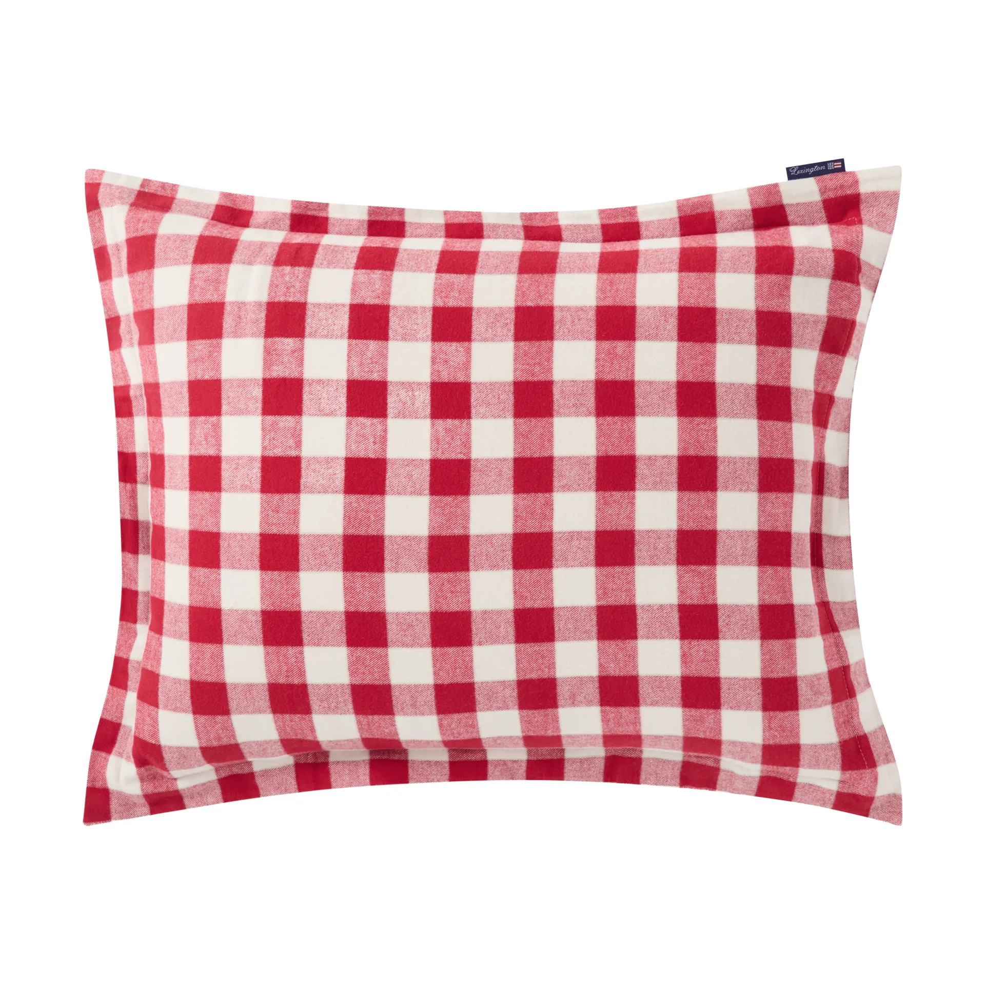 Checked Cotton Flannel 枕头套 50x60 cm, 红色-浅米色 Lexington