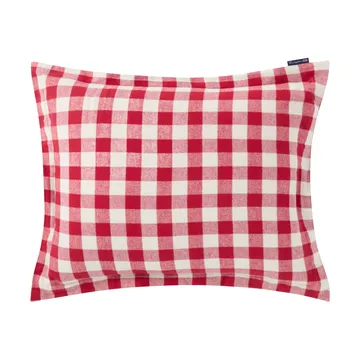 Checked Cotton Flannel 枕头套 50x60 cm - 红色-浅米色 - Lexington