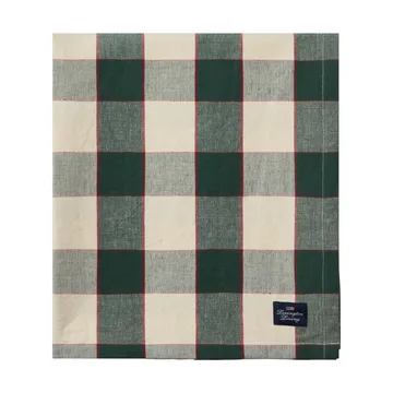 Checked Cotton Linen 桌布 150x250 cm - 绿色-浅米色-红色 - Lexington