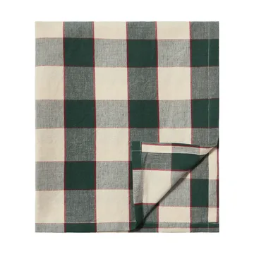 Checked Cotton Linen 桌布 150x250 cm - 绿色-浅米色-红色 - Lexington