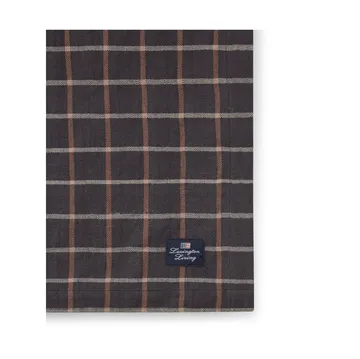 Checked Cotton Linen 桌布 150x250 cm - Dark grey-beige - Lexington