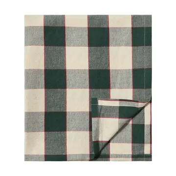 Checked Cotton Linen 桌布 150x350 cm - 绿色-浅米色-红色 - Lexington