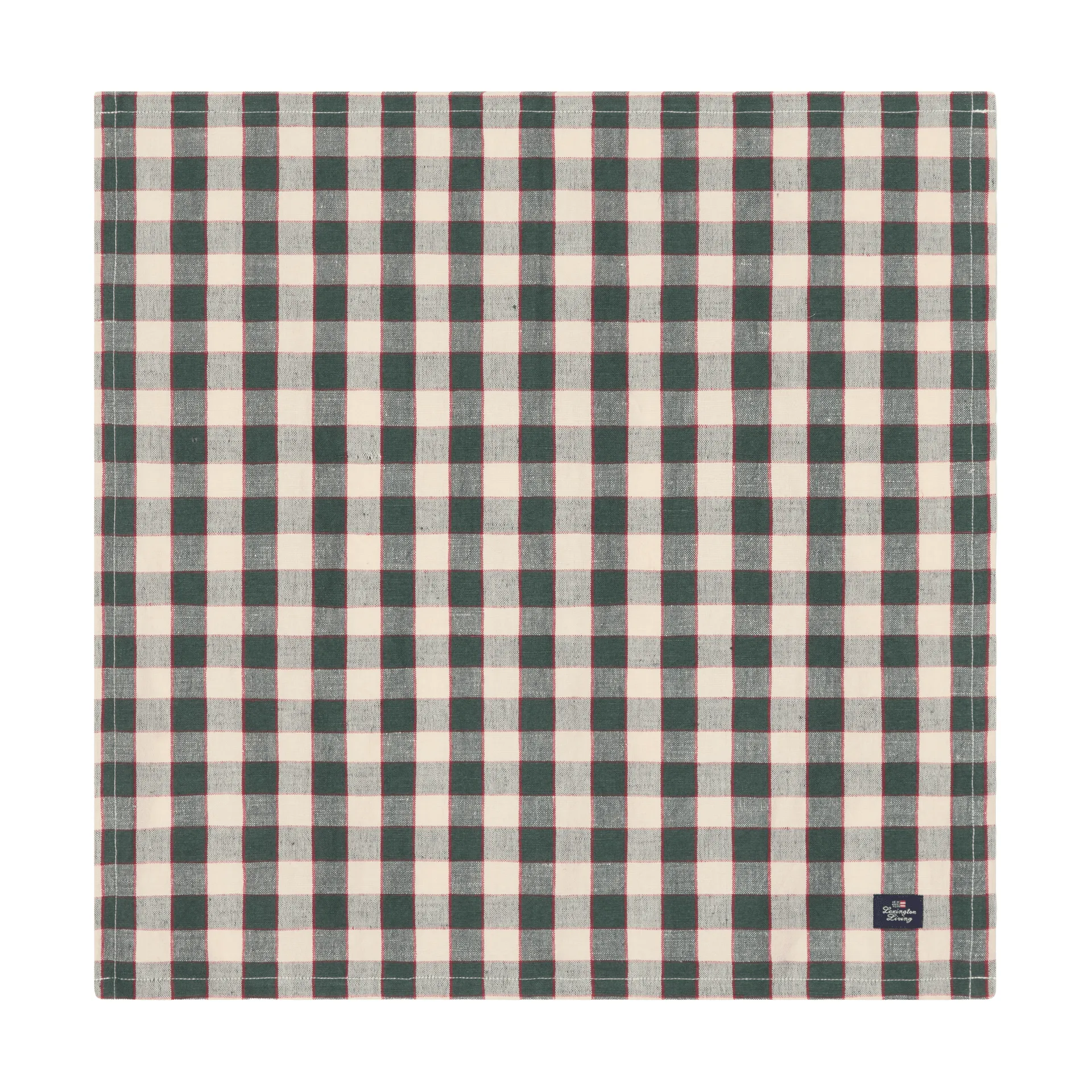 Checked Linen/Cotton 纺织品 餐巾纸 50x50 cm, 绿色-浅米色-红色 Lexington