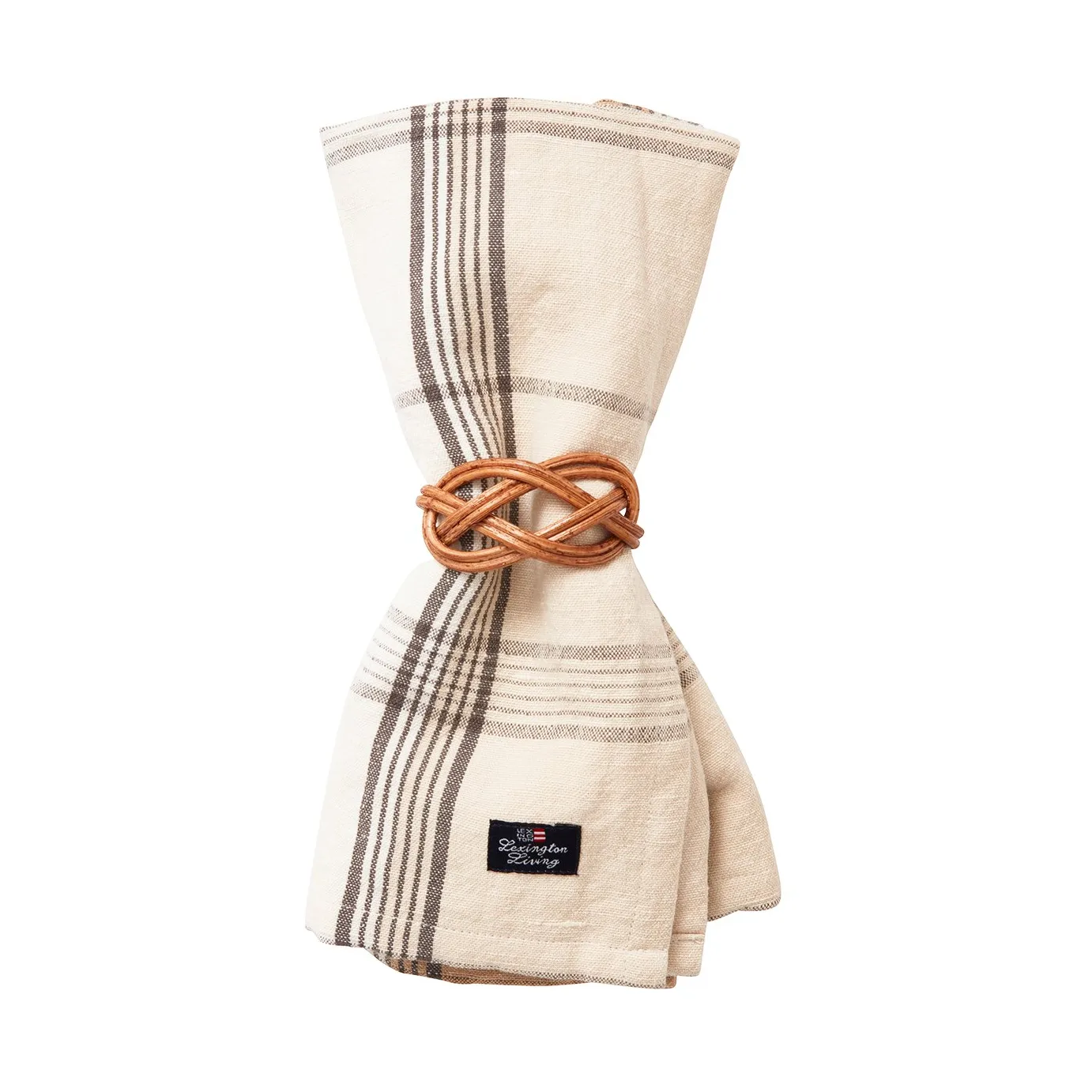Checked Linen/Cotton 纺织品 餐巾纸 50x50 cm, 米色 Lexington