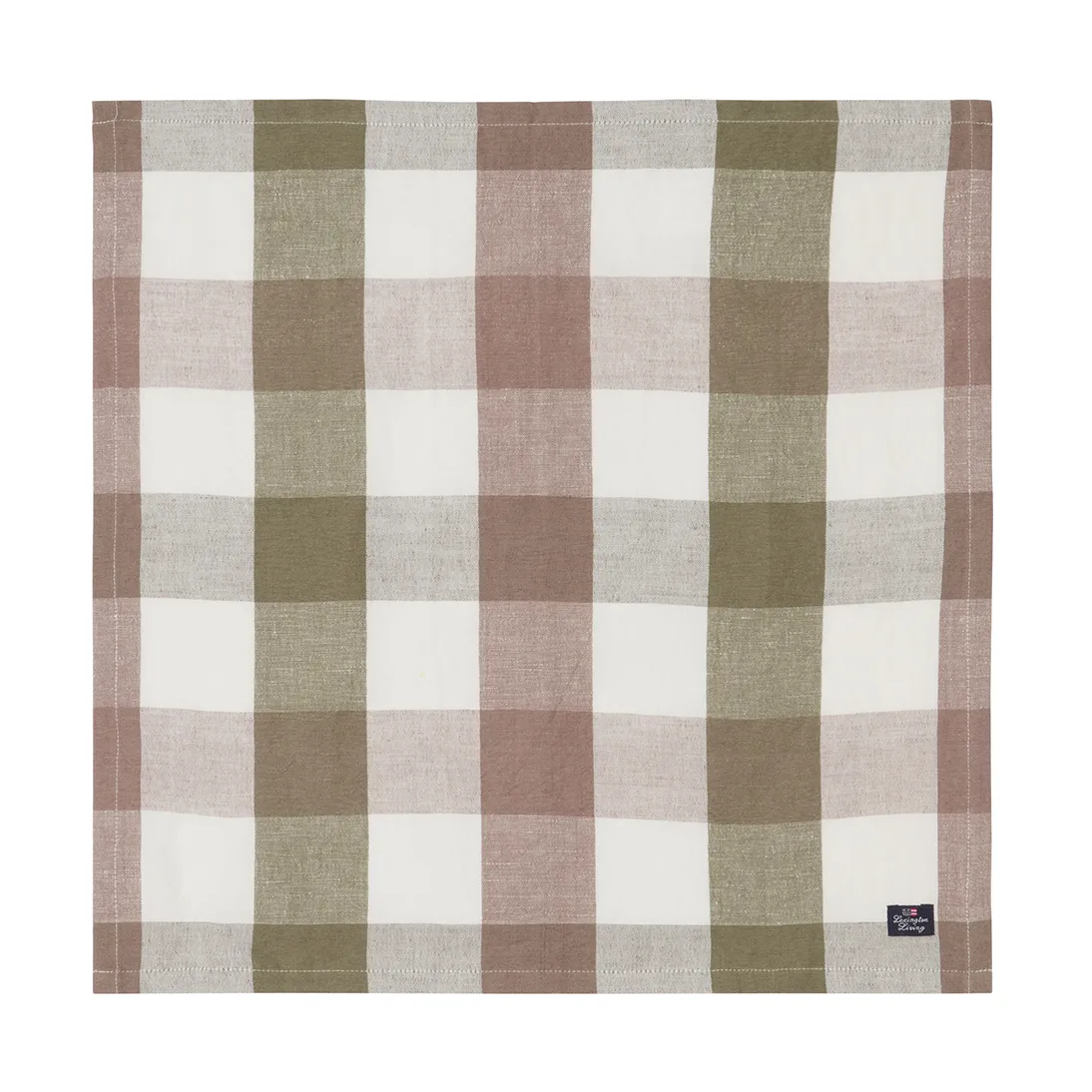 Checked Linen/Cotton 纺织品 餐巾纸 50x50 cm, 橄榄色 Lexington