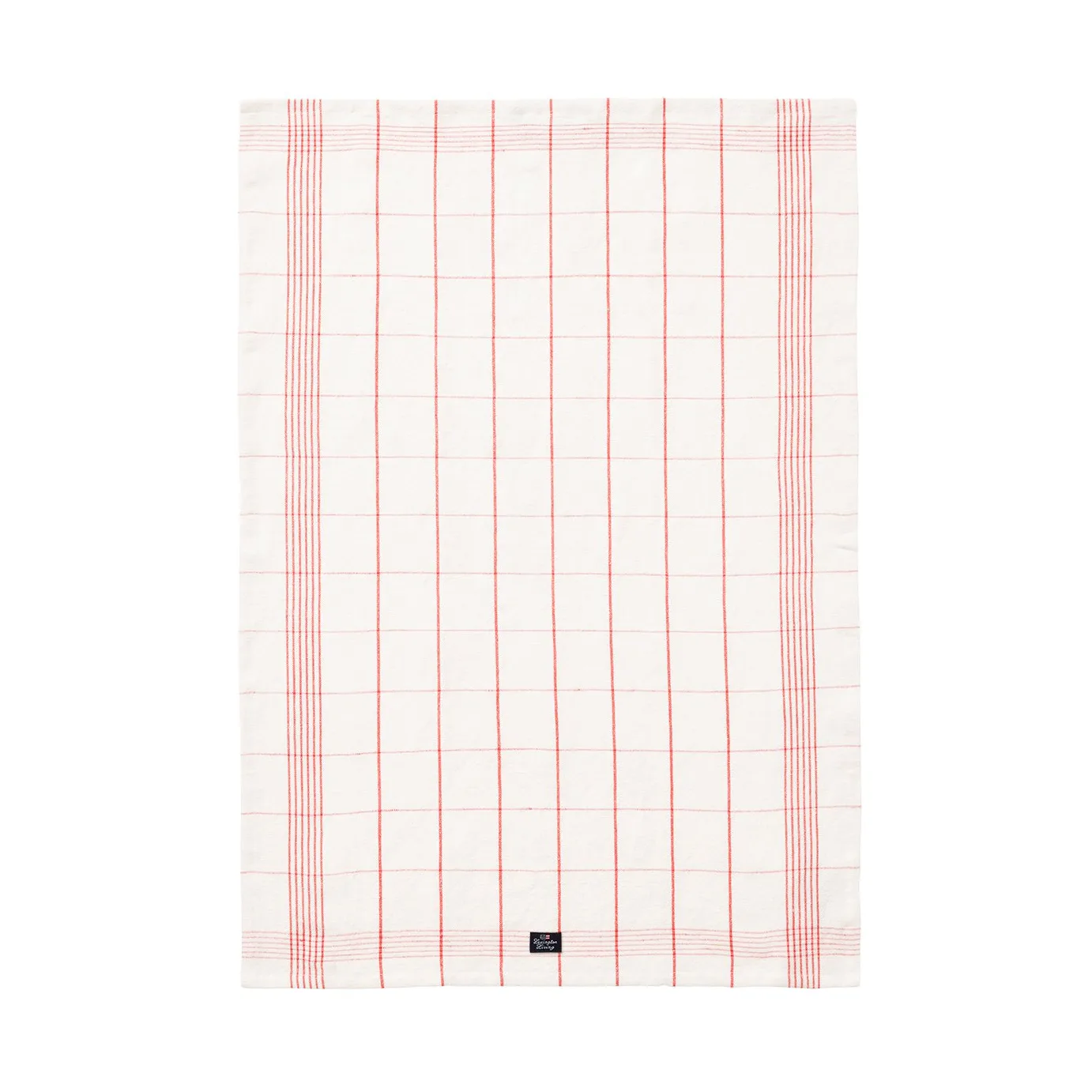 Checked Linen/Cotton 厨房巾 50x70 cm, 白色-红色 Lexington