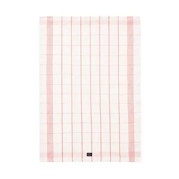 Checked Linen/Cotton 厨房巾 50x70 cm - 白色-红色 - Lexington