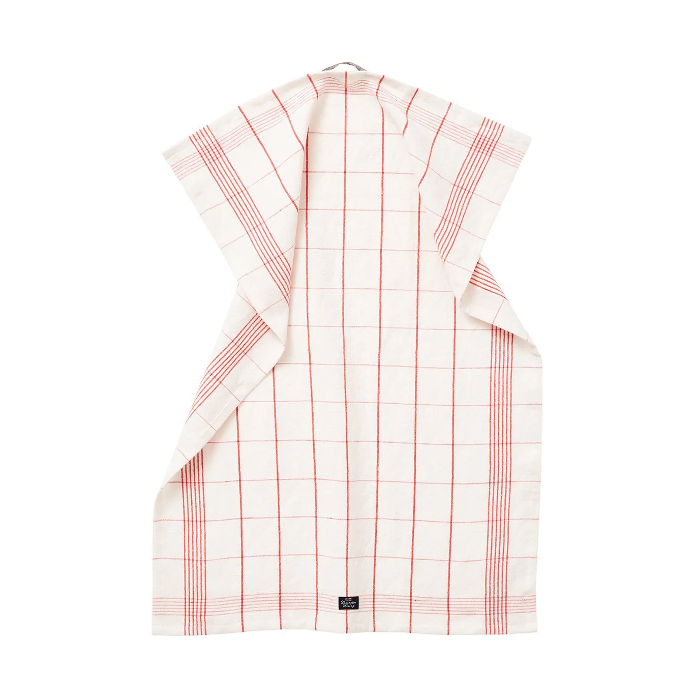 Checked Linen/Cotton 厨房巾 50x70 cm, 白色-红色 Lexington