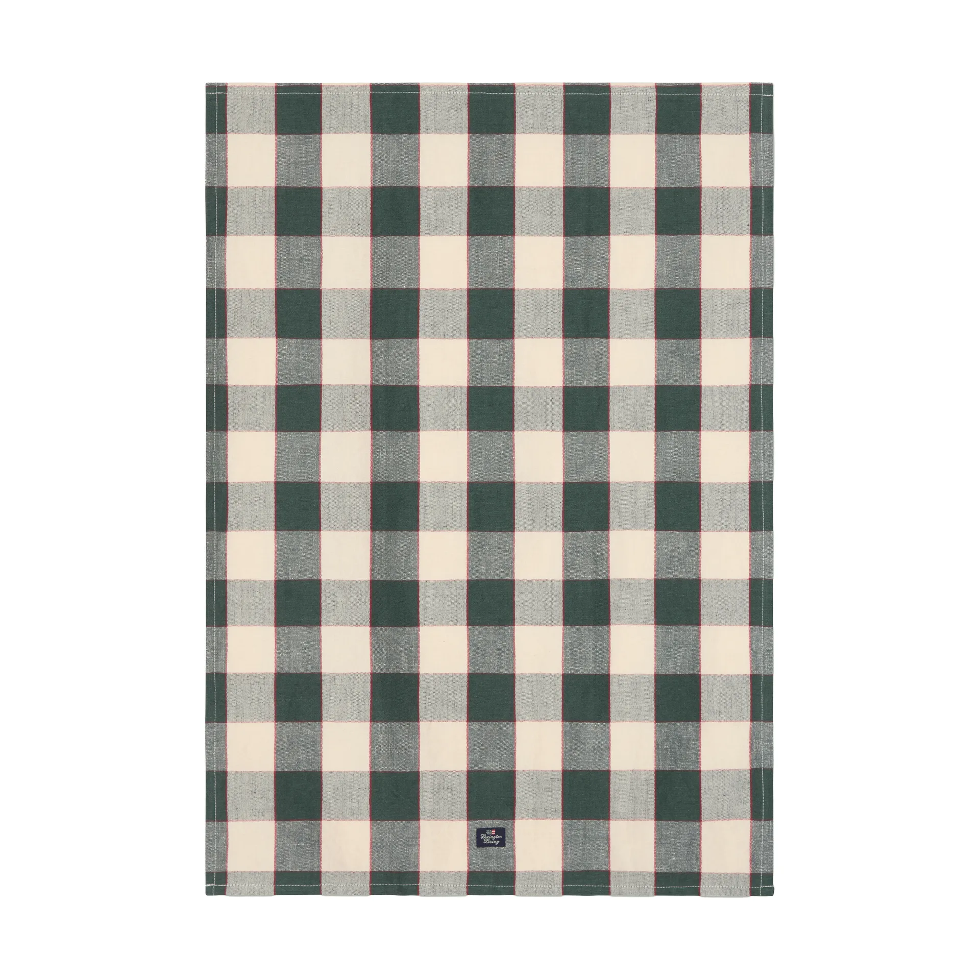 Checked linen/cotton 厨房巾 50x70 cm, 绿色-浅米色-红色 Lexington
