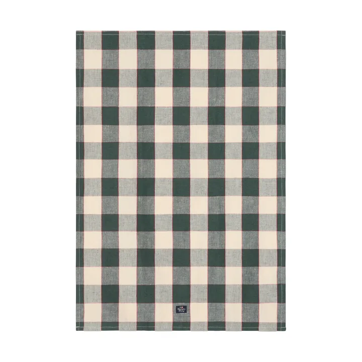 Checked linen/cotton 厨房巾 50x70 cm - 绿色-浅米色-红色 - Lexington