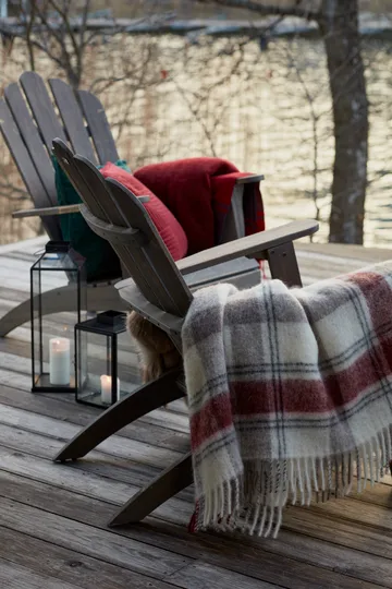 Checked Mohair Mix 毯子 130x170 cm - 红色-米色-白色 - Lexington