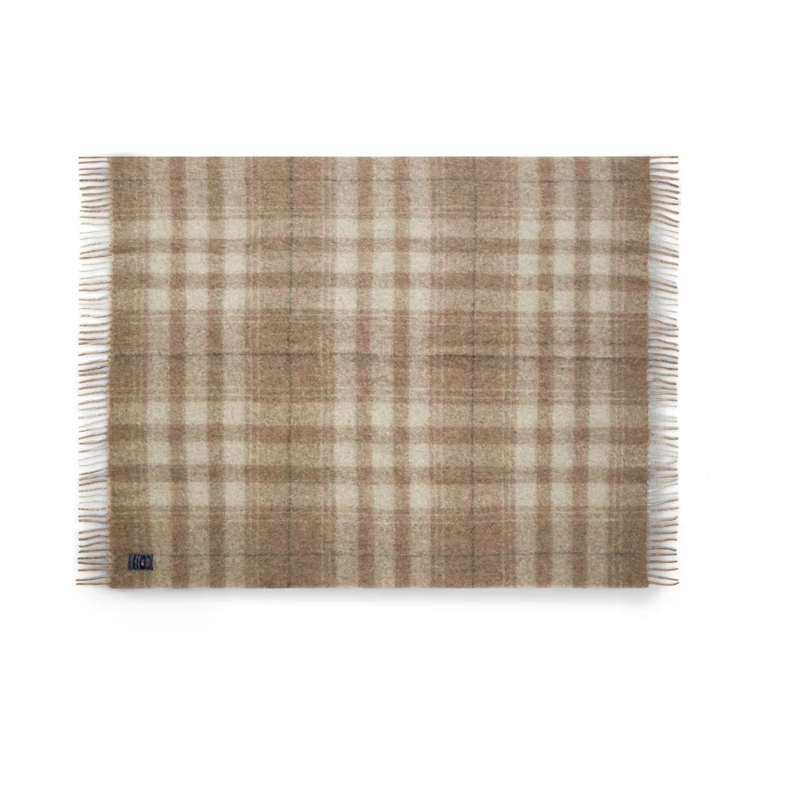 Checked Mohair Mix 毯子 130x170 cm, 米色-白色-灰色 Lexington