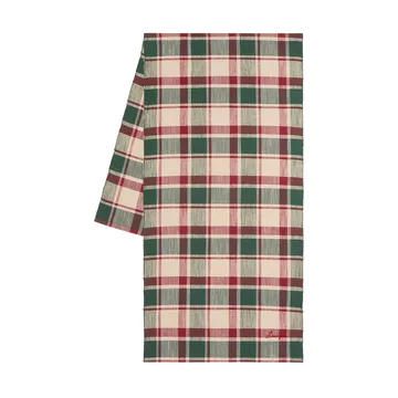 Checked organic cotton 桌旗 - 绿色-红色-米色, 50x150 cm - Lexington
