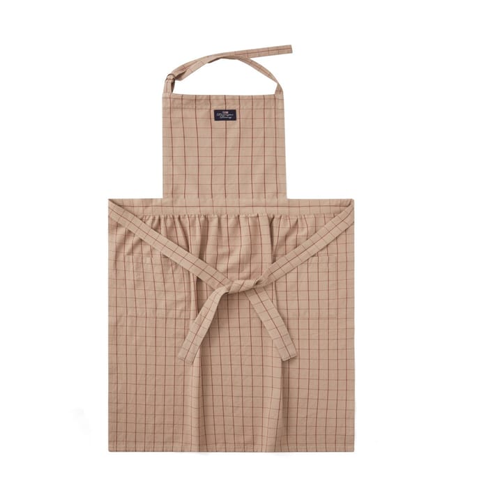 Checked Organic Cotton Oxford 围裙, 米色-红色 Lexington