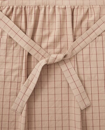 Checked Organic Cotton Oxford 围裙 - 米色-红色 - Lexington