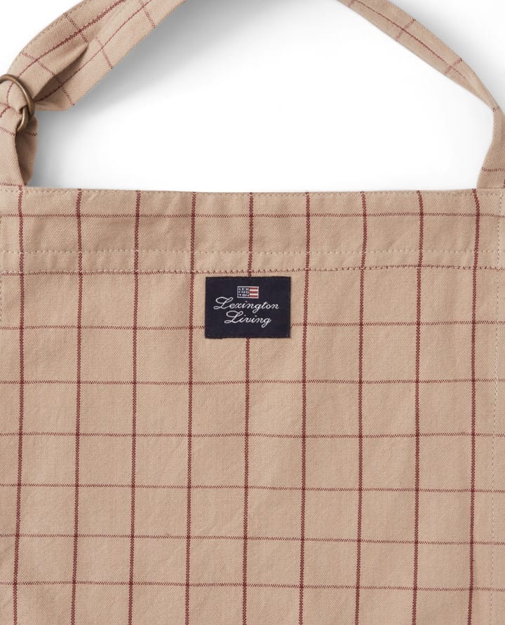 Checked Organic Cotton Oxford 围裙, 米色-红色 Lexington