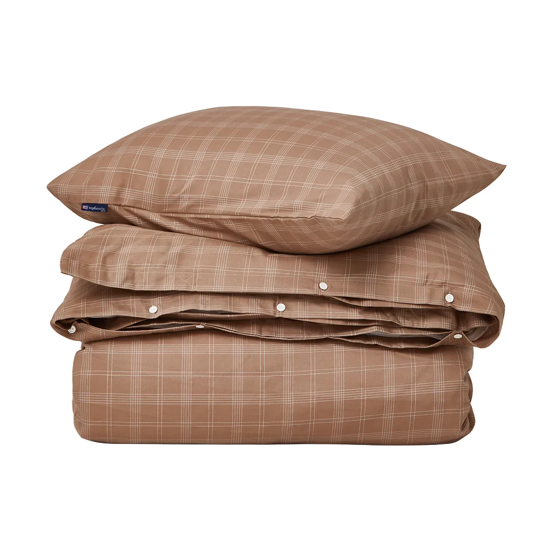 Checked Pin Point Oxford 床上用品套装 150x210 cm, 褐色 Lexington