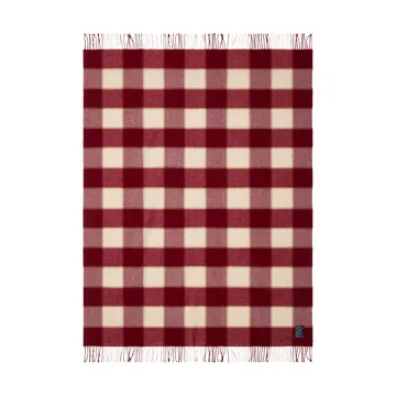 Checked Recycled 羊毛 毯子 130x170 cm - 红色-浅米色-米色 - Lexington