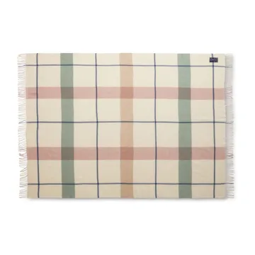 Checked Recycled 羊毛毯子 130x170 cm - Off白色-绿色-粉色 - Lexington