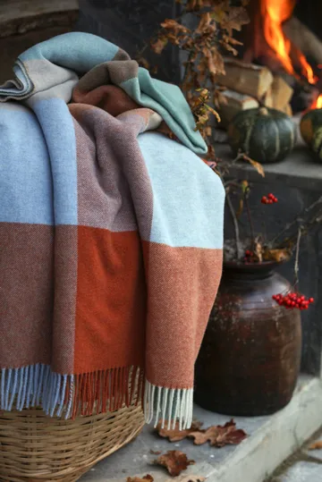 Checked Recycled 羊毛 毯子 130x170 cm - 混合色 - Lexington