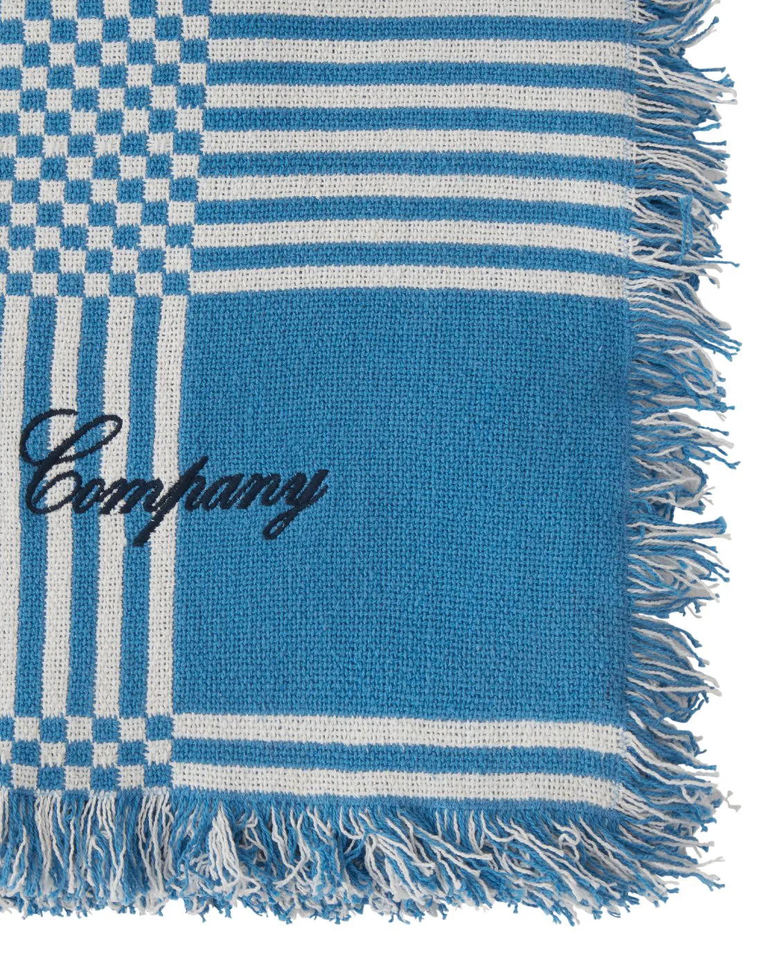 Checked Recycled Cotton Picnic 毯子 150x150 cm, 蓝色 Lexington