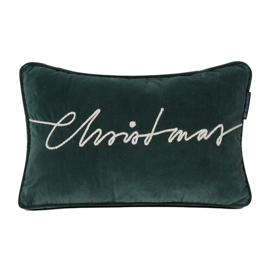 Christmas Cotton Velvet 靠枕|靠垫 30x50 cm, 绿色 Lexington