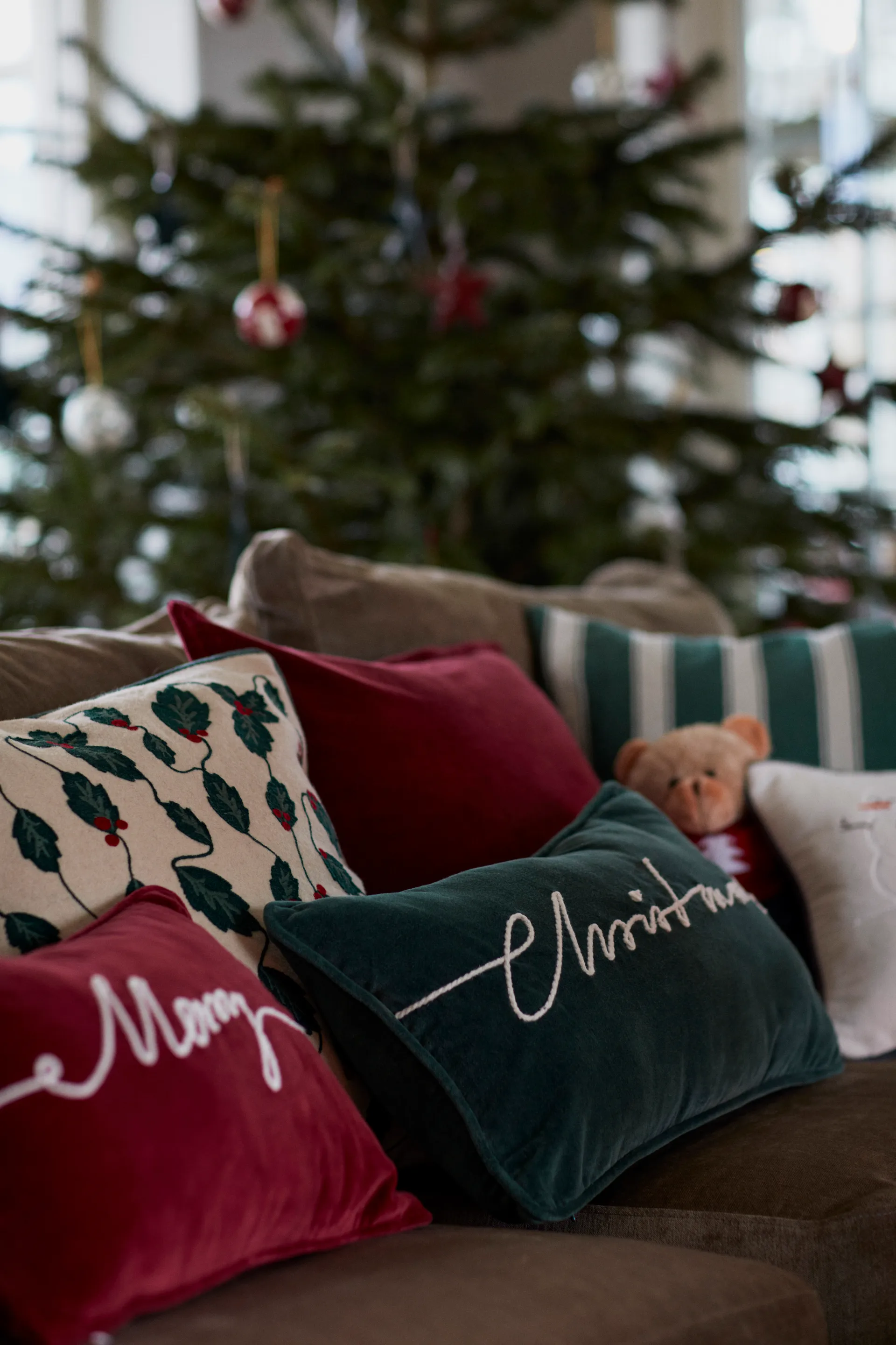 Christmas Cotton Velvet 靠枕|靠垫 30x50 cm, 绿色 Lexington