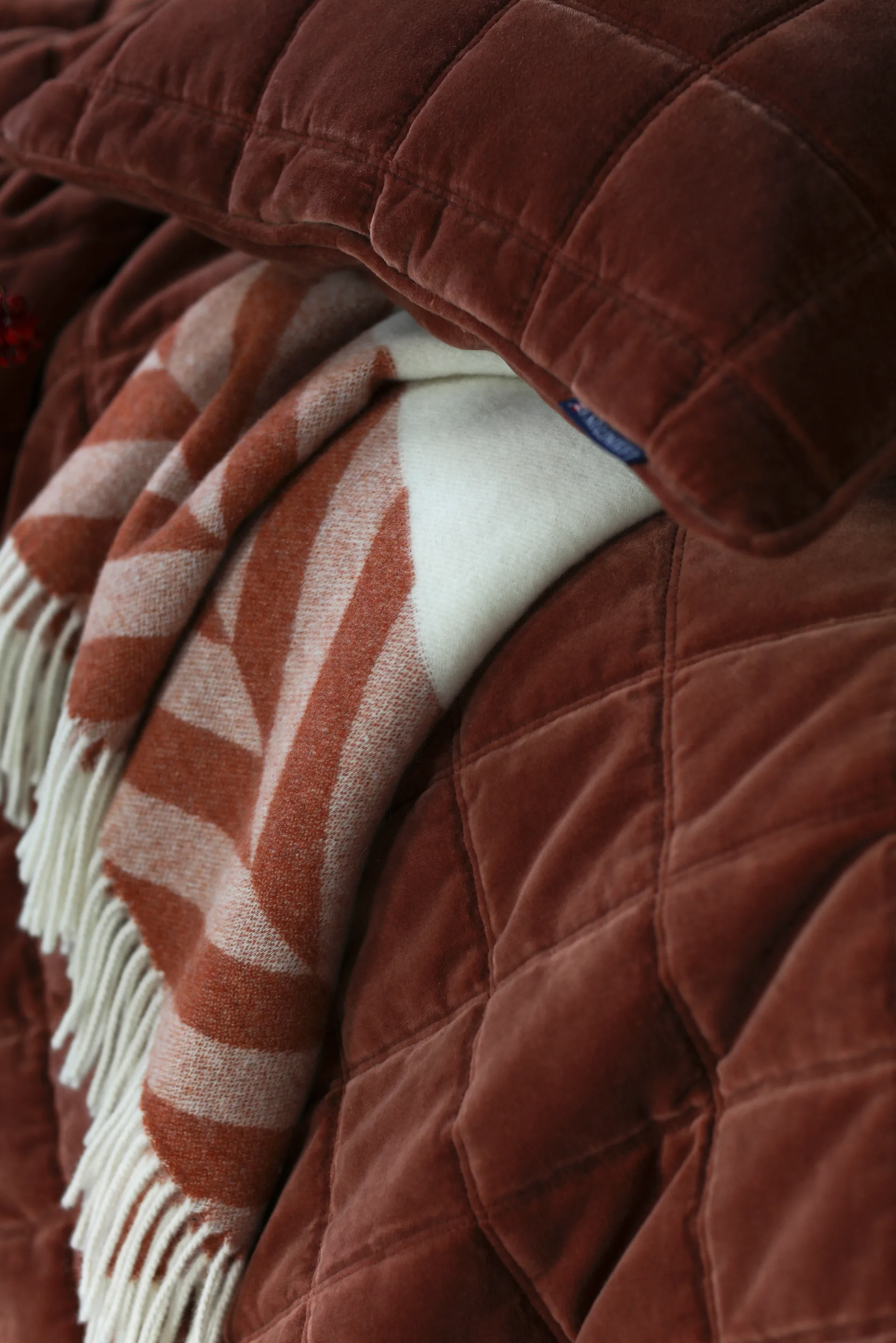 Cotton Velvet quilted 毯子 160x240 cm, Rustic 棕色 Lexington