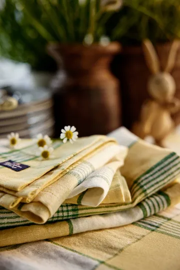 Easter Linen/Cotton 桌布 150x250 cm - 黄色-绿色 - Lexington