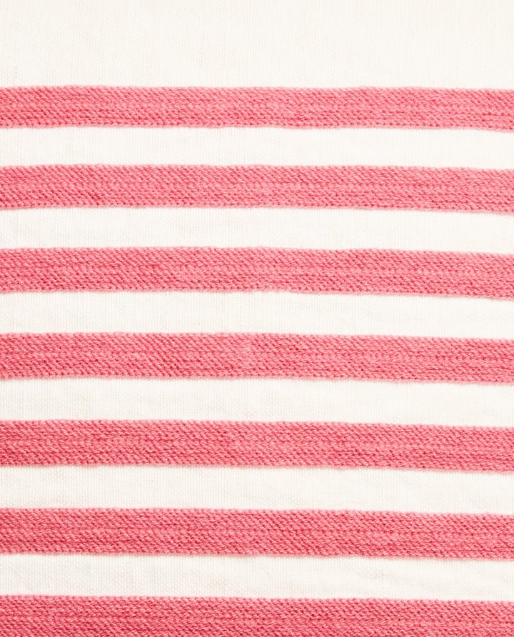Embroidery Striped Linen/Cotton 靠枕套 50x50 cm, 米白色-红色 Lexington
