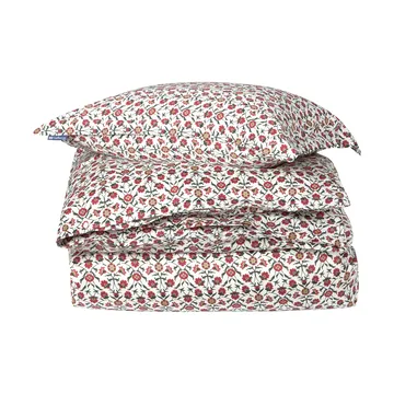 Flower printed cotton sateen 床上用品套装 - 白色-红色-绿色-米色，2件 50x60cm/1件 220x220cm - Lexington