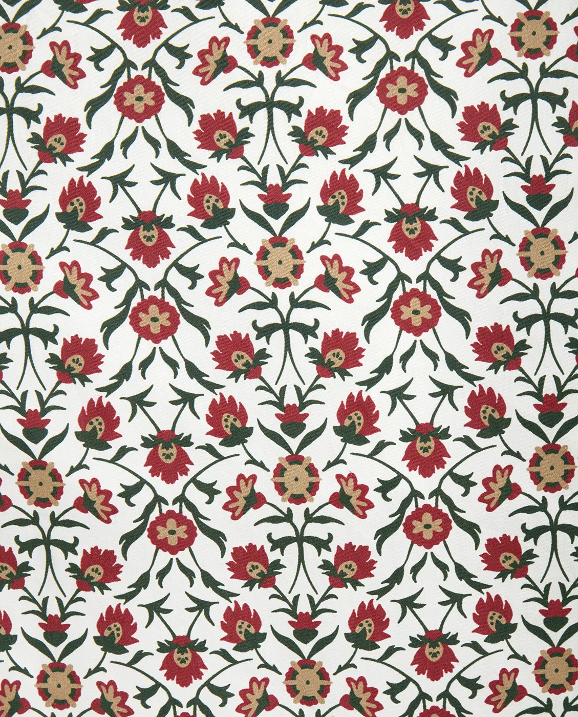 Flower printed cotton sateen 枕头套 50x60 cm, 白色-红色-绿色-米色 Lexington