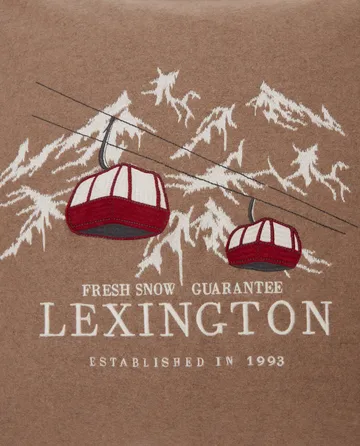 Fresh Snow Ski Lift 羊毛 Mix 枕头套 50x50 cm - 米色-白色-红色 - Lexington