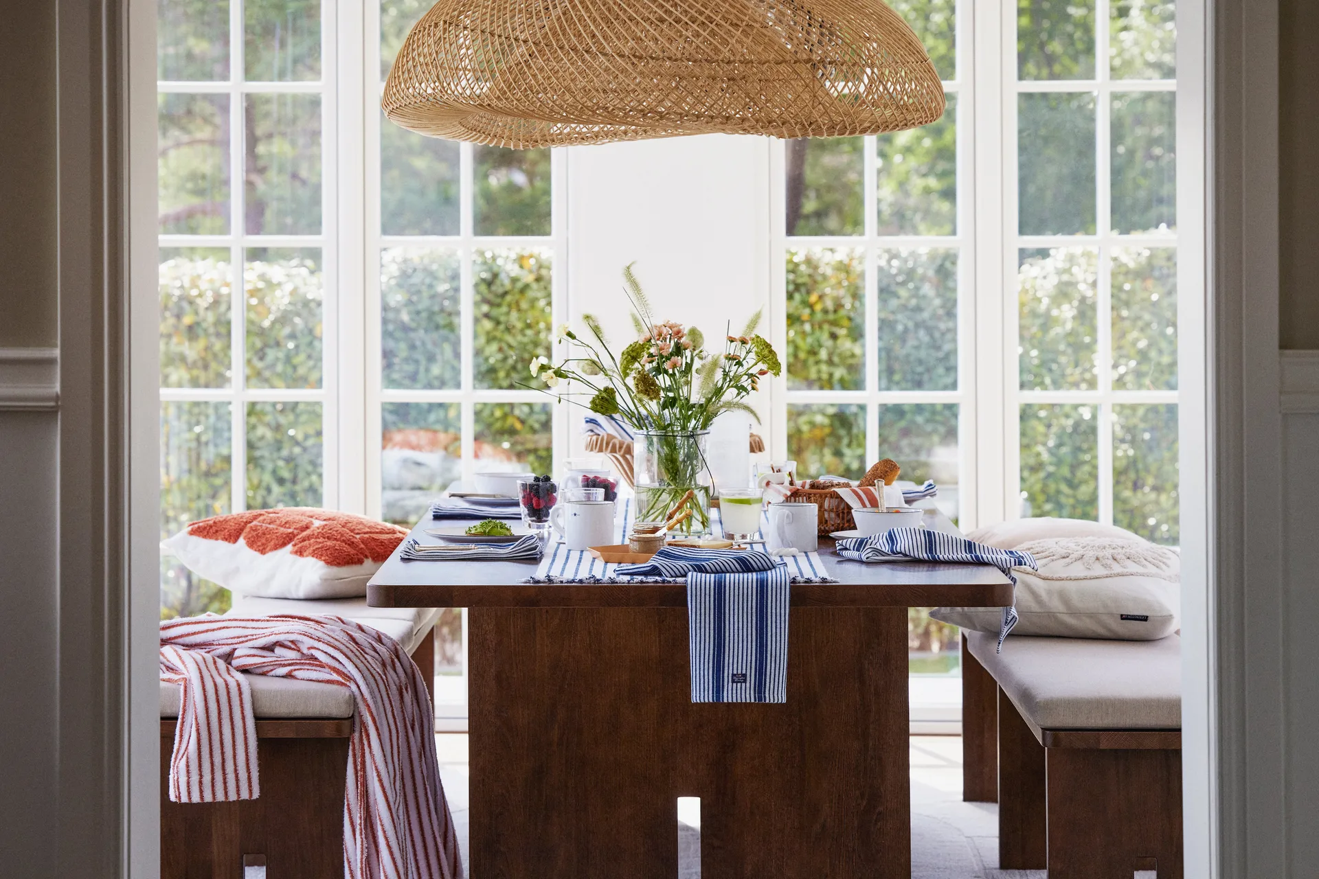 地毯 Graphic Cotton Canvas 靠枕套 50x50 cm, 白色 Lexington