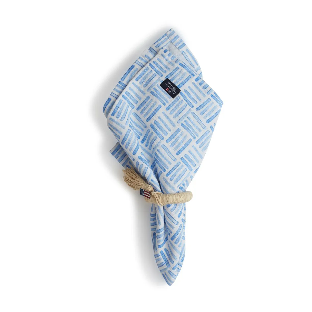 Graphic Printed Cotton napkin 50x50 cm, 蓝色-白色 Lexington