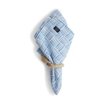 Graphic Printed Cotton napkin 50x50 cm - 蓝色-白色 - Lexington