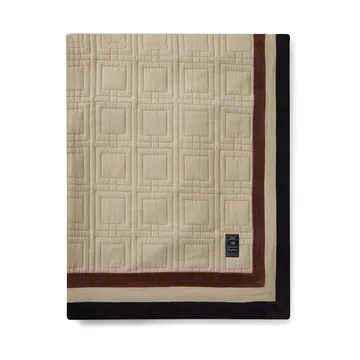 Graphic Quilted Organic Cotton 床罩 240x260 cm - Light beige-brown-dark grey - Lexington