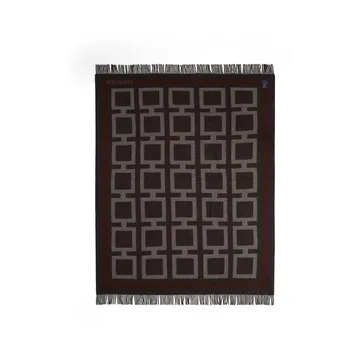 Graphic Recycled 羊毛毯子 130x170 cm - Dark grey-white-brown - Lexington