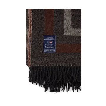 Graphic Recycled 羊毛毯子 130x170 cm - Dark grey-white-brown - Lexington