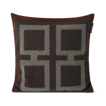 Graphic Recycled 羊毛 靠枕套 50x50 cm - Dark grey-white-brown - Lexington