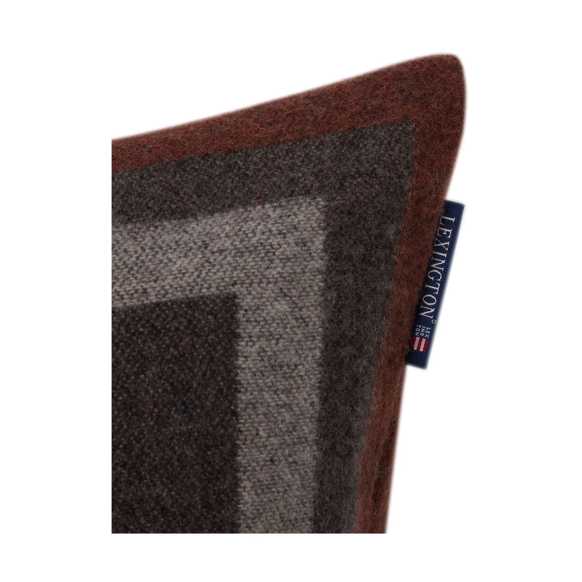 Graphic Recycled 羊毛 靠枕套 50x50 cm, Dark grey-white-brown Lexington
