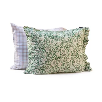 Green Floral Printed Cotton Sateen 床上用品套装 - 50x60 cm, 150x210 cm - Lexington