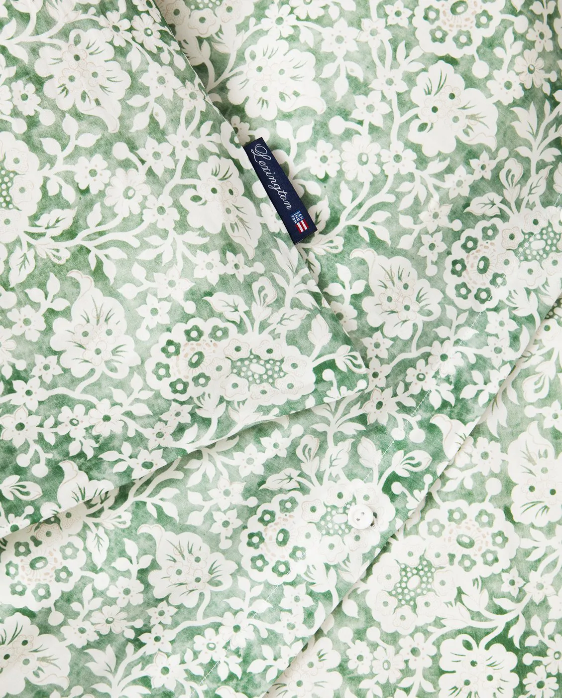 Green Floral Printed Cotton Sateen 床上用品套装, 50x60 cm, 150x210 cm Lexington