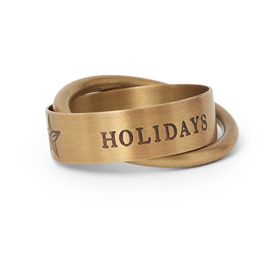Happy Holidays Brass 餐巾 rings Ø4 cm, 金色 Lexington