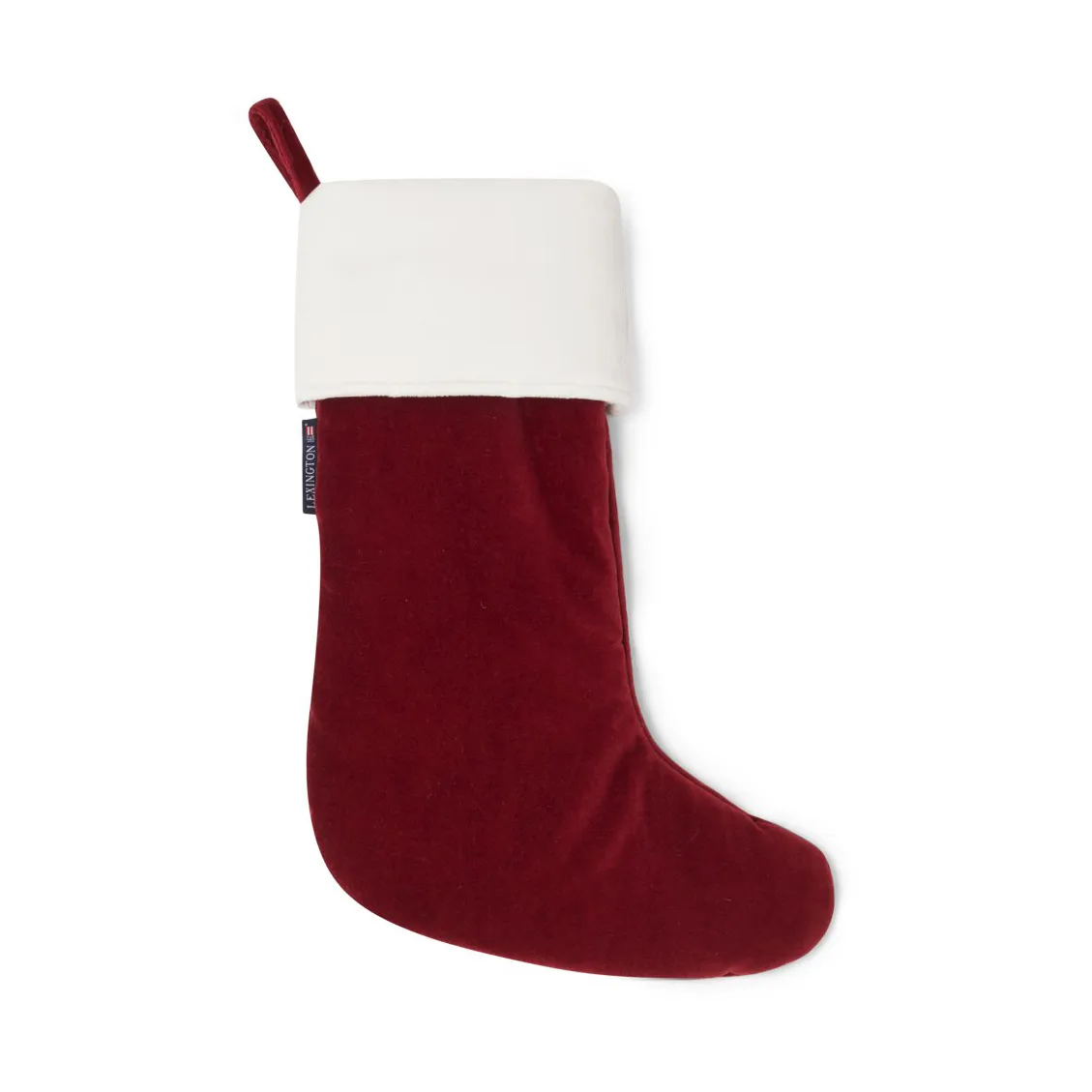 Happy Holidays Organic Cotton Velvet stocking, 红色-白色 Lexington