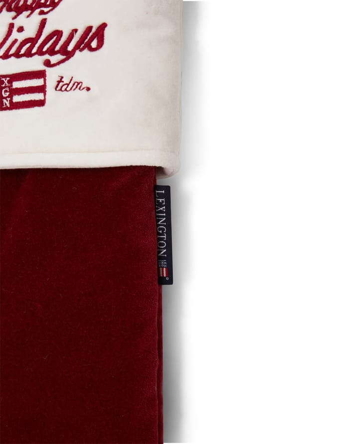 Happy Holidays Organic Cotton Velvet stocking, 红色-白色 Lexington