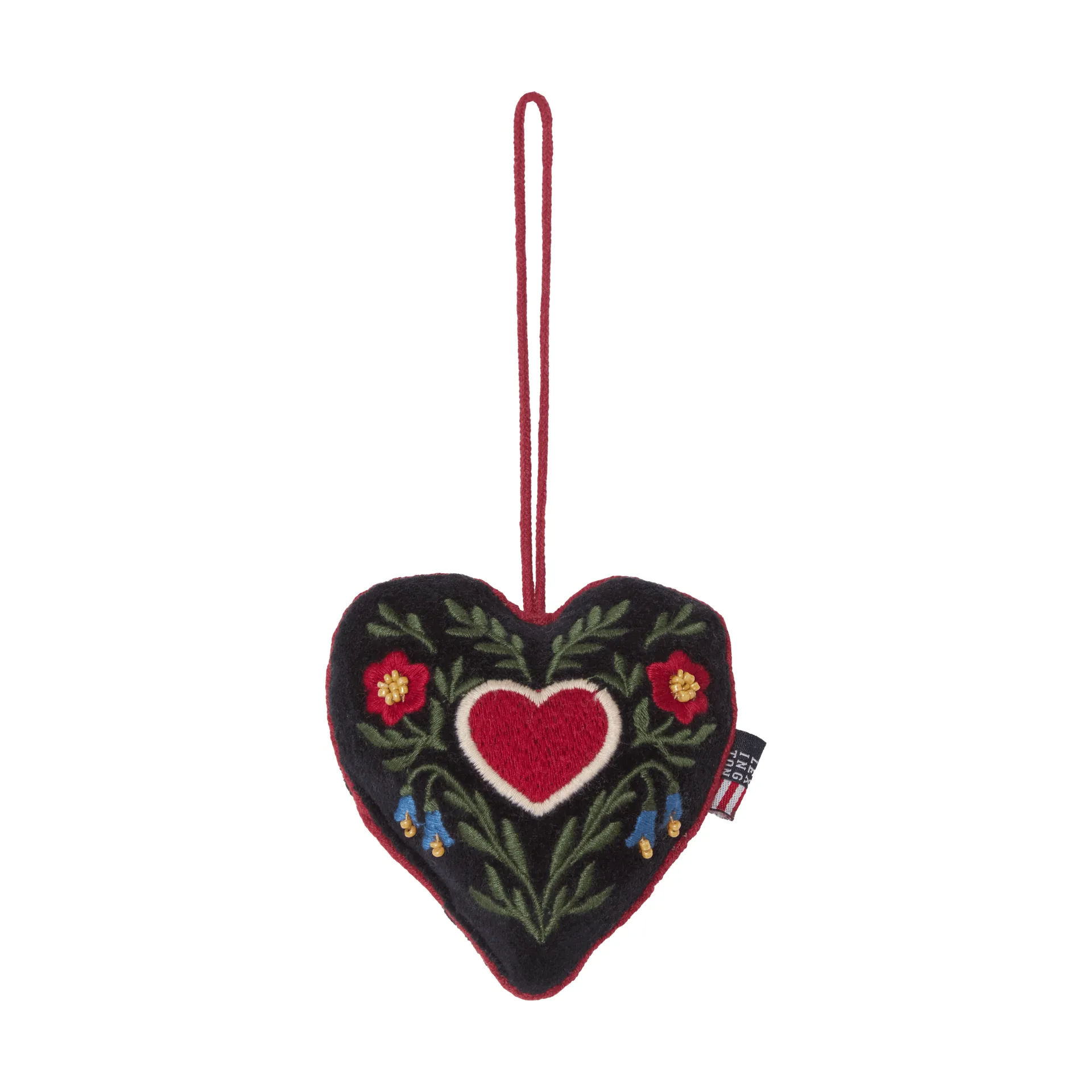 Heart 有机天鹅绒棉 圣诞挂饰, 多色，13x10x3 cm Lexington
