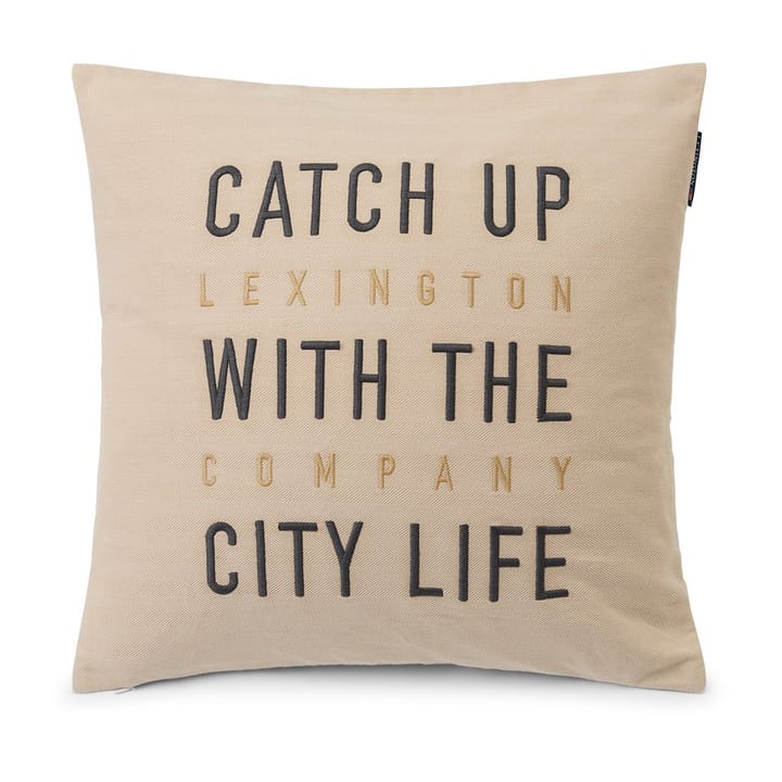 Herringbone Cotton Flanell 枕头套 50x50 cm, 浅米色 Lexington
